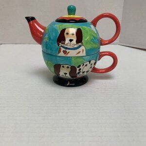 Dogzilla Teapot and Cup Stackable Set